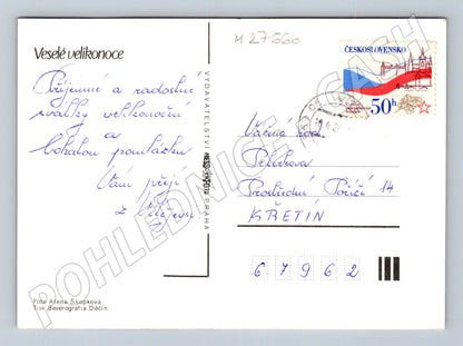Pohlednice Velikonoce vejce výšivka 1980 (M27666)