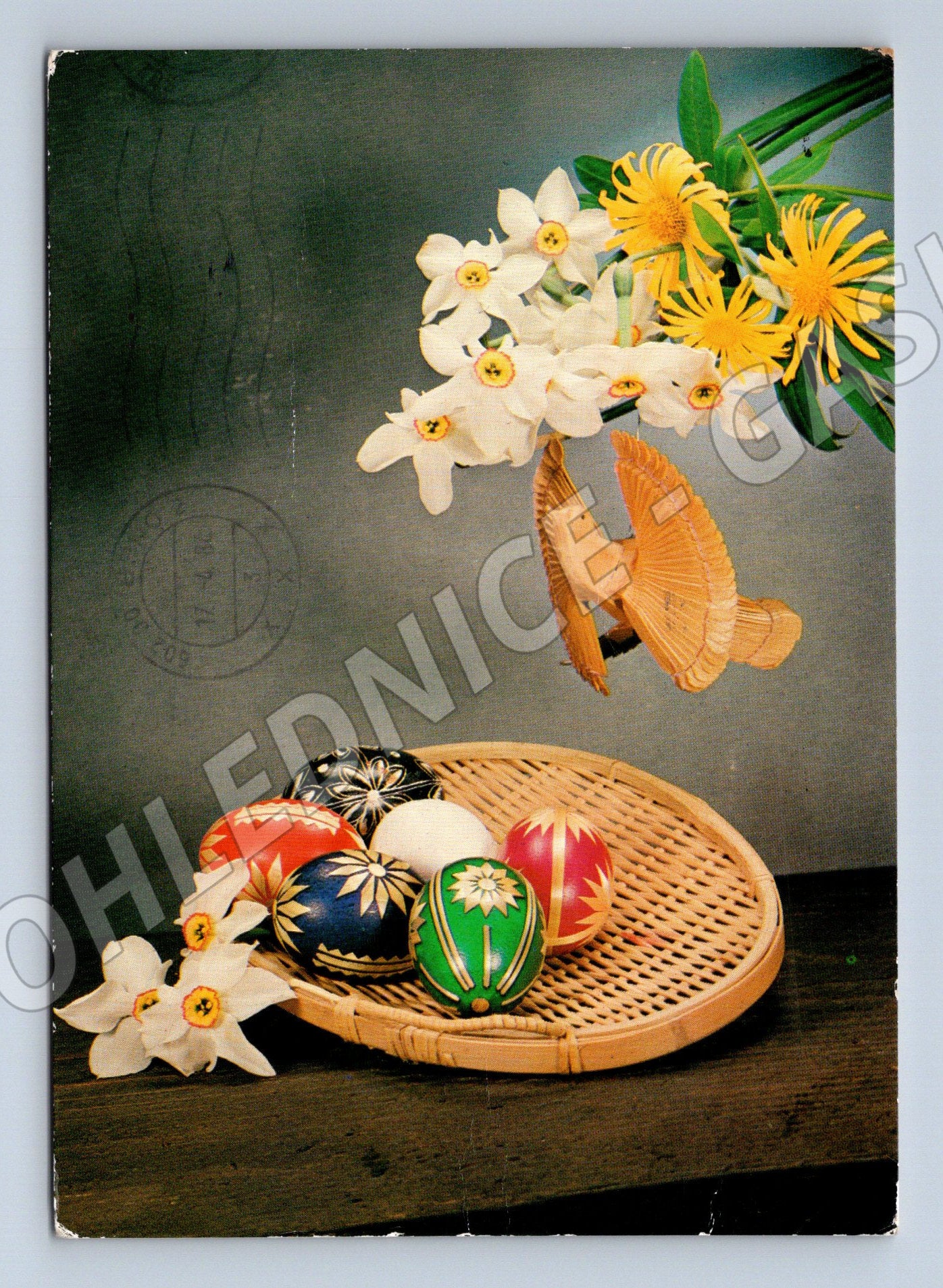 Pohlednice Velikonoce květiny a vajíčka 1983 (M27670)