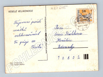 Pohlednice Československo velikonoční kraslice koš (M27685)