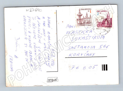 Pohlednice Velikonoce s domkem a vrbovými proutky 1996 (M27690)