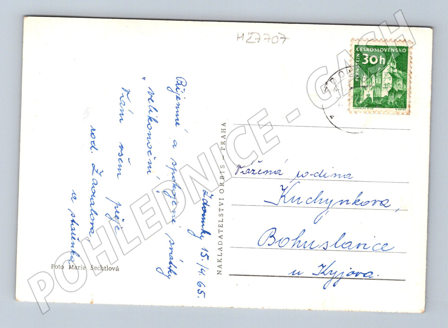 Pohlednice Jarní pozdrav květina Marie Šechtlová 1965 (M27707)