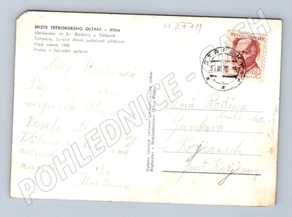 Pohlednice Třeboň Ukřižování oltář 1941 (M27711)
