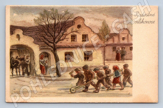 Postcard children's parade Happy Easter (M2772)