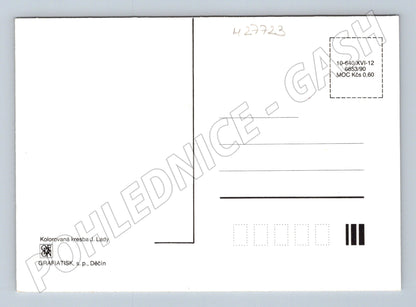 Pohlednice Josef Lada babička a vnučka metlení (M27723)