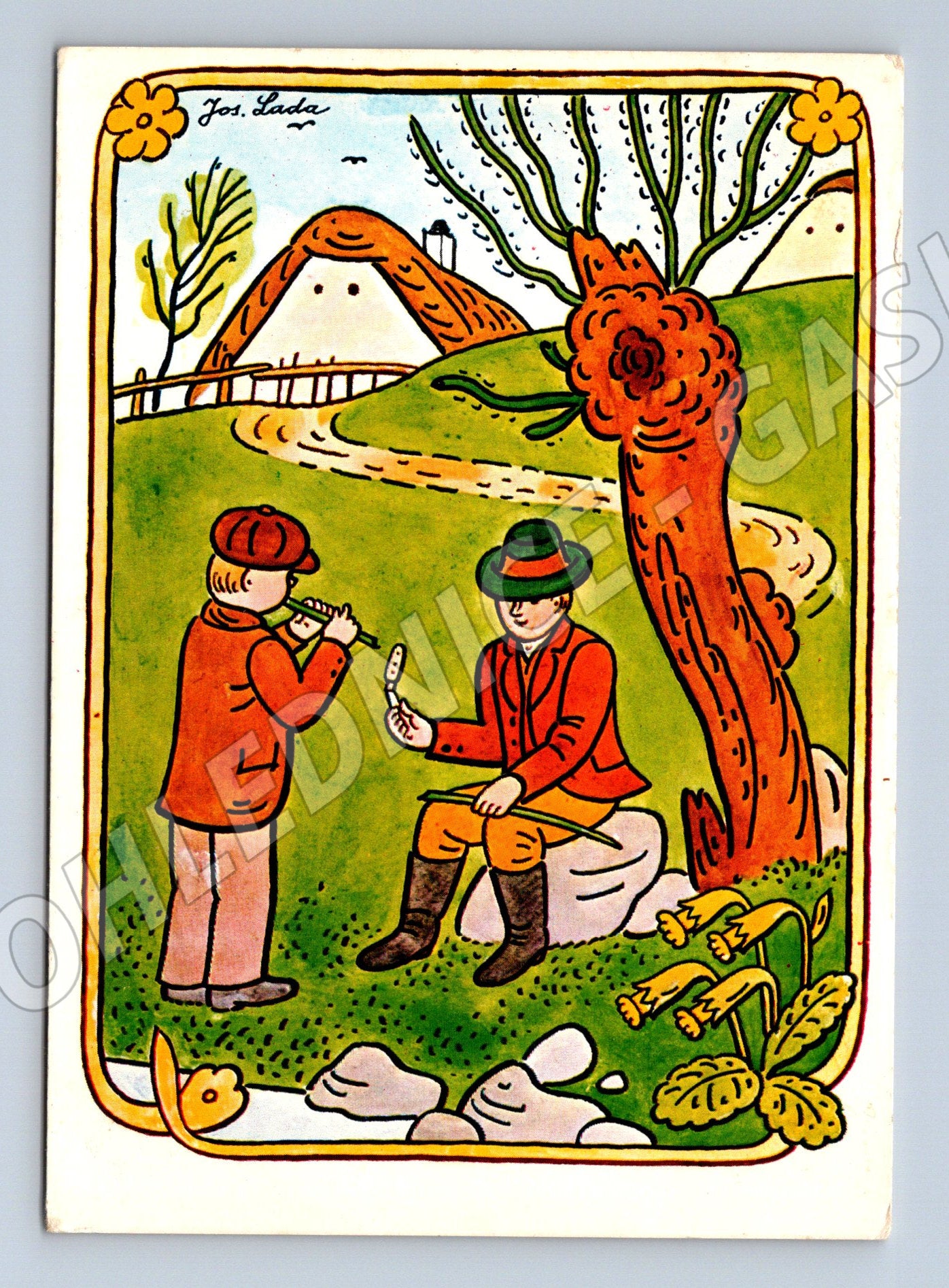 Pohlednice Josef Lada Velikonoce tahání řepy 1984 (M27728)