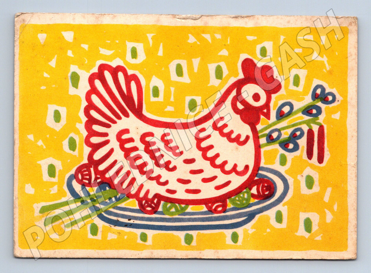 Pohlednice Velikonoční slepice a kočičky kolem 1950 (M27744)