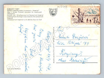 Pohlednice Karlovy Vary Jelení skok sanatorium Imperial 1964 (M27754)