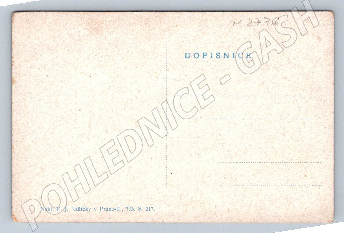 Postcard couple in traditional costume, folk motif (M2776)