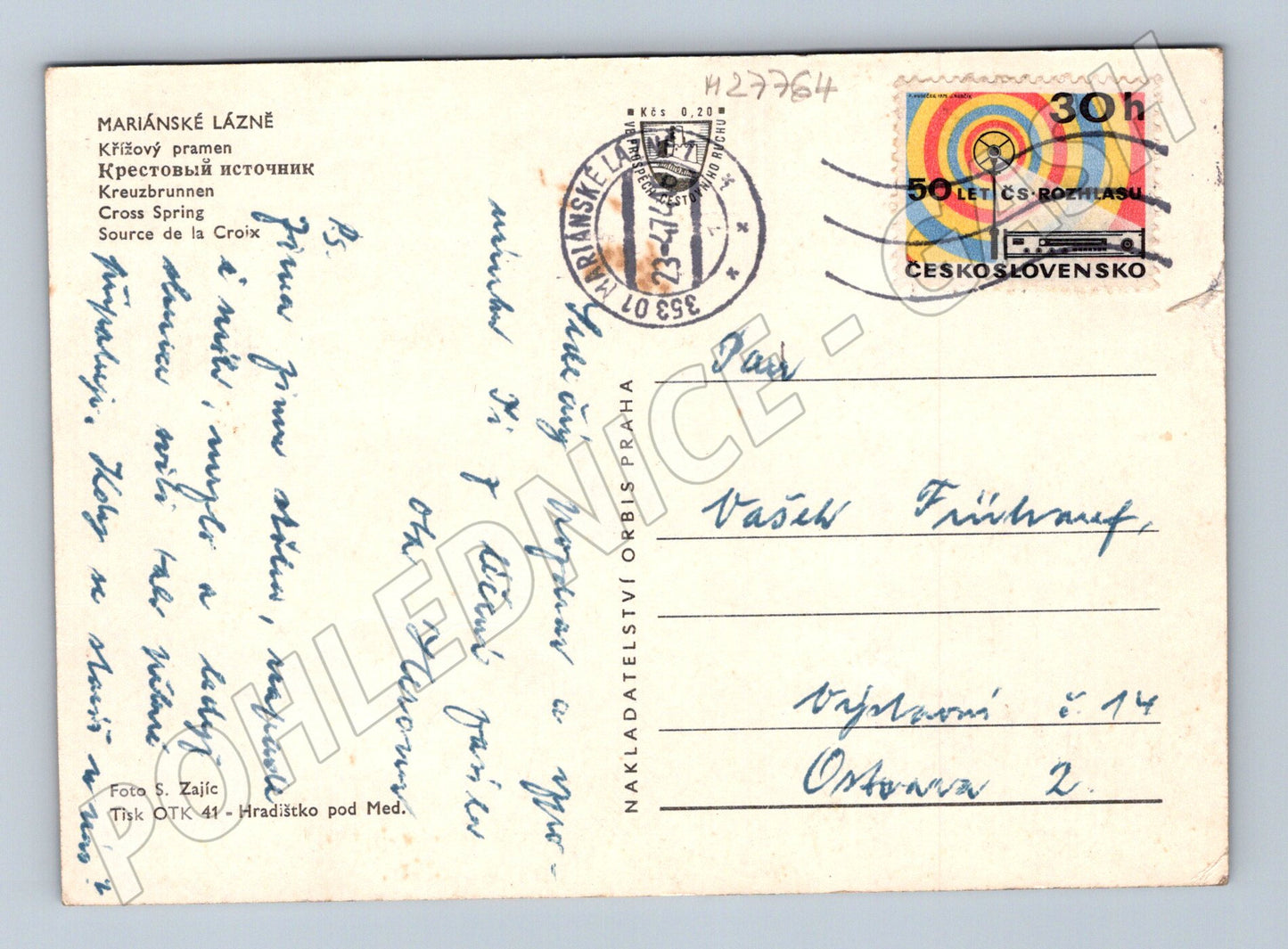 Pohlednice Mariánské Lázně Křížový pramen 1971 (M27764)