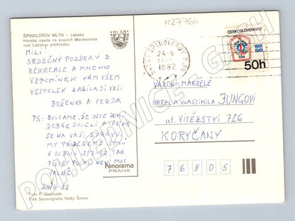 Pohlednice Špindlerův Mlýn-Labská přehrada 1982 (M27766)