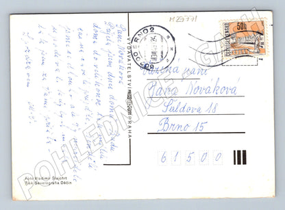 Pohlednice Lesní potok stromy 1984 (M27771)