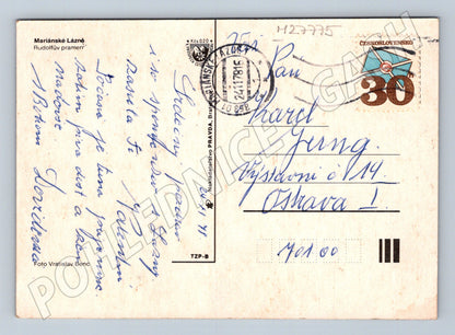 Pohlednice Mariánské Lázně Rudolfův pramen 1989 (M27775)