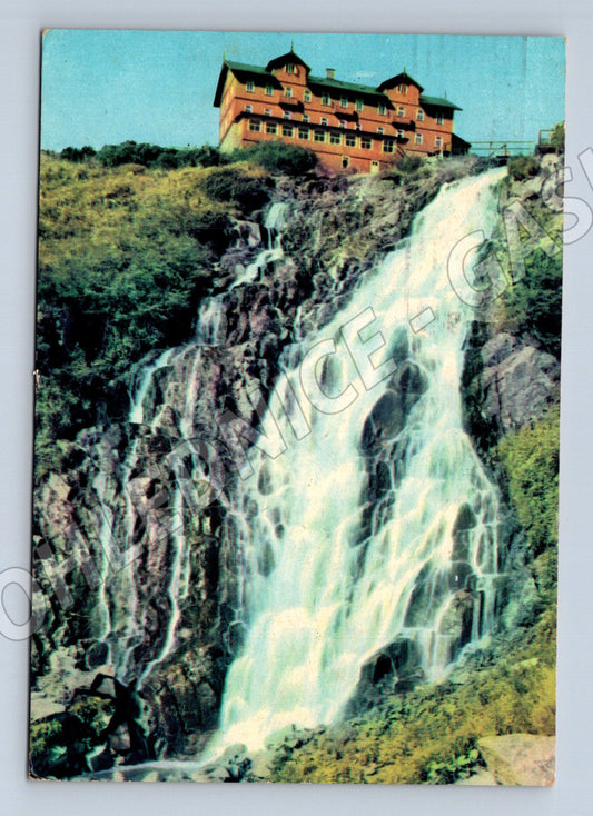Pohlednice Krkonoše Labský vodopád Špindlerův Mlýn 1959 (M27776)