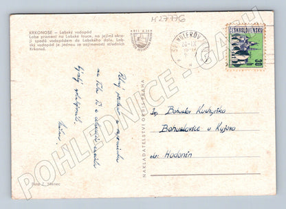 Pohlednice Krkonoše Labský vodopád Špindlerův Mlýn 1959 (M27776)