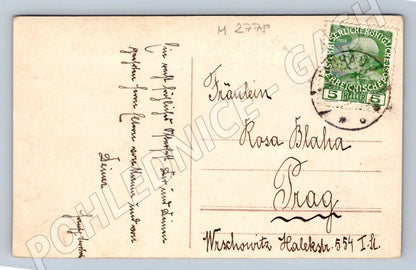 Postcard Easter woman and lamb Austria Hungary (M2778)