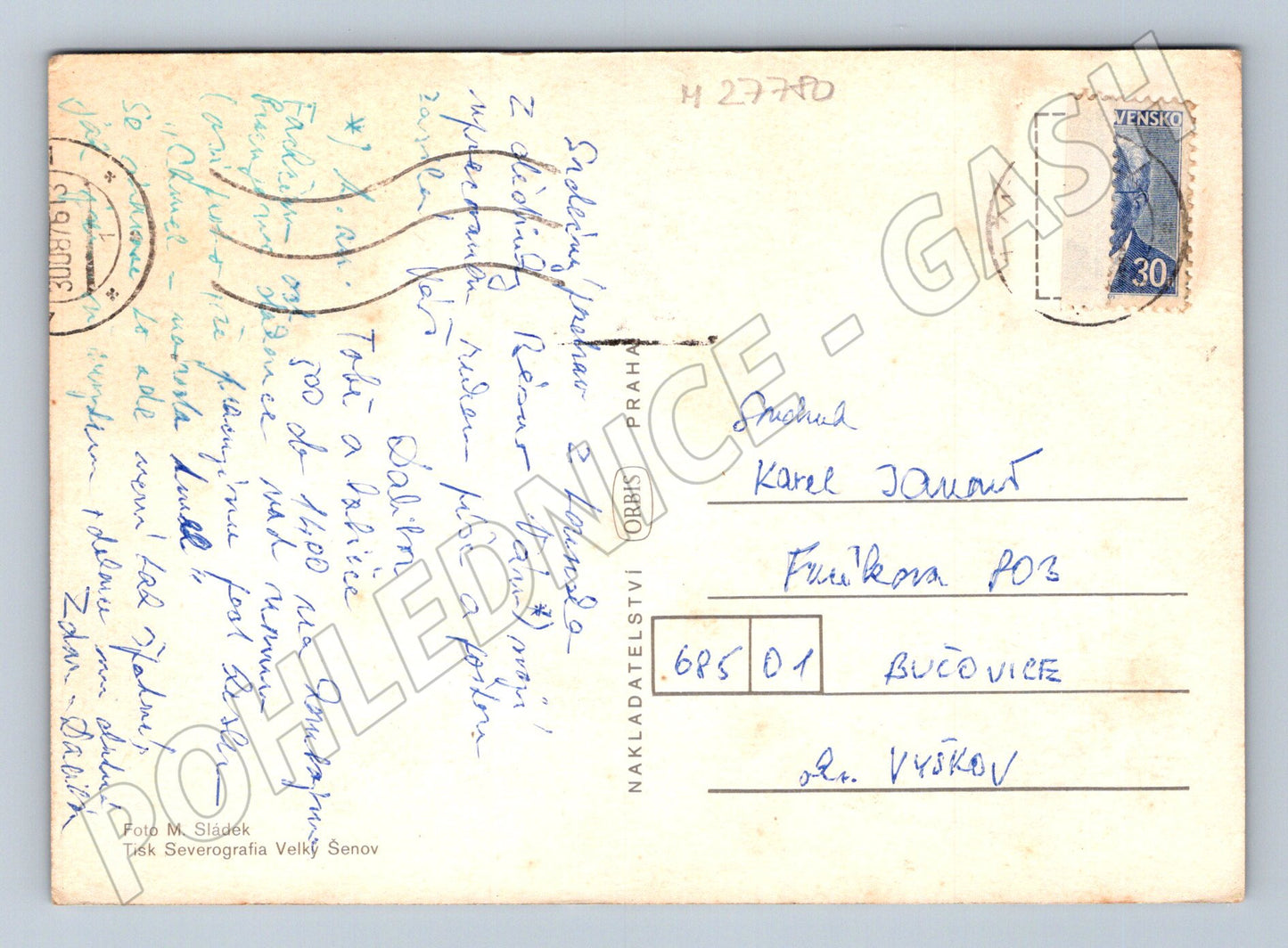 Pohlednice česání chmele 1976 (M27780)