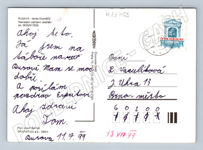 Pohlednice Rusava Jestřabí rekreační zařízení chata 1999 (M27783)