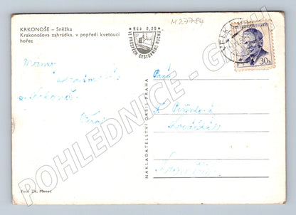 Pohlednice Krkonoše Sněžka Krakonošova zahrádka 1959 (M27784)