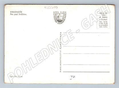 Pohlednice Pec pod Sněžkou Krkonoše 1954 (M27789)