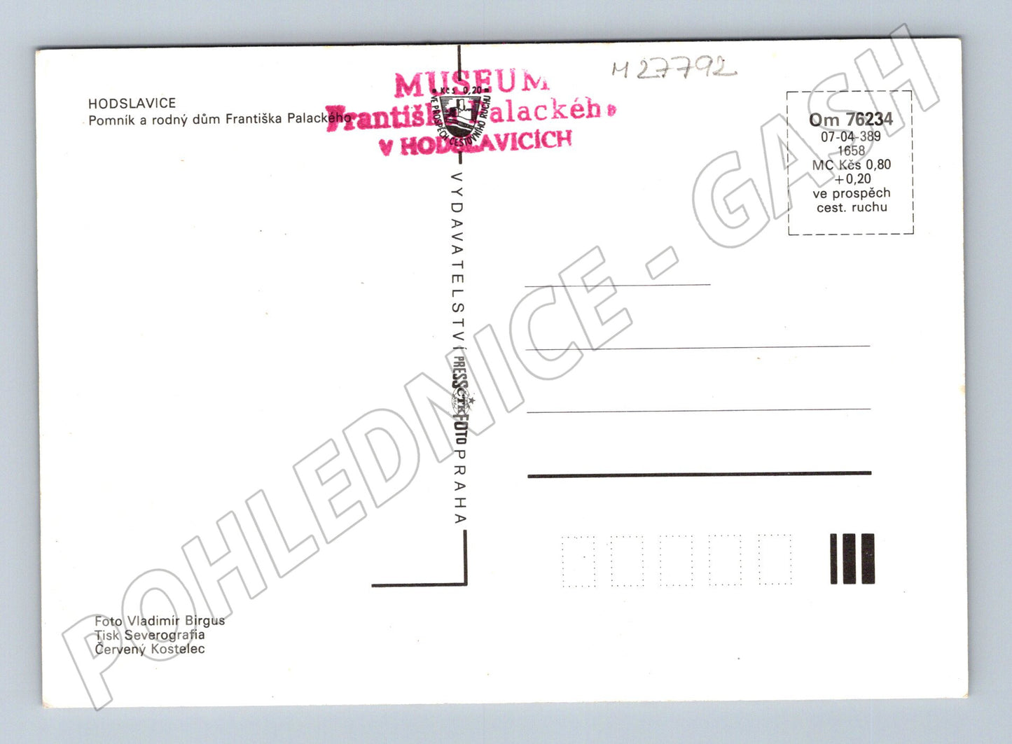 Pohlednice Hodslaice Pomník F. Palackého (M27792)