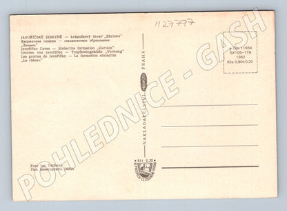 Pohlednice Javořické jeskyně krápníkový útvar 1962 (M27797)