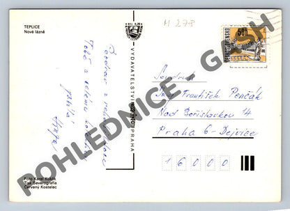 Pohlednice Teplice – Nové lázně, historická pohlednice, ČSR (M278)