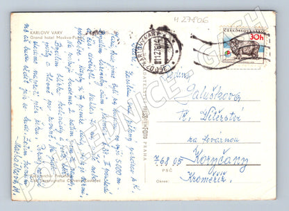 Pohlednice Karlovy Vary Grand hotel Moskva-Puškin 1972 (M27806)