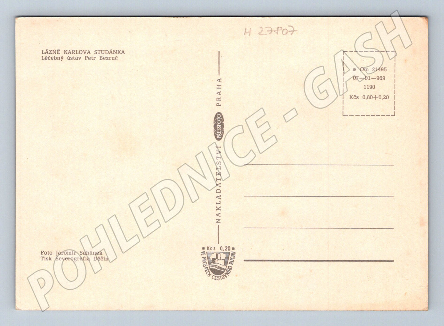 Pohlednice Karlova Studánka Léčebný ústav Petr Bezruč 1969 (M27807)