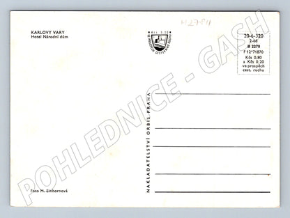 Pohlednice Karlovy Vary Hotel Národní dům 1968 (M27811)