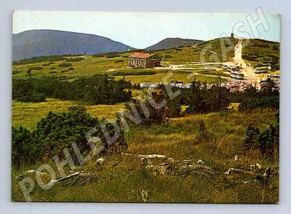 Pohlednice Krkonoše Vrbatova chata Zlaté návrší 1973 (M27828)