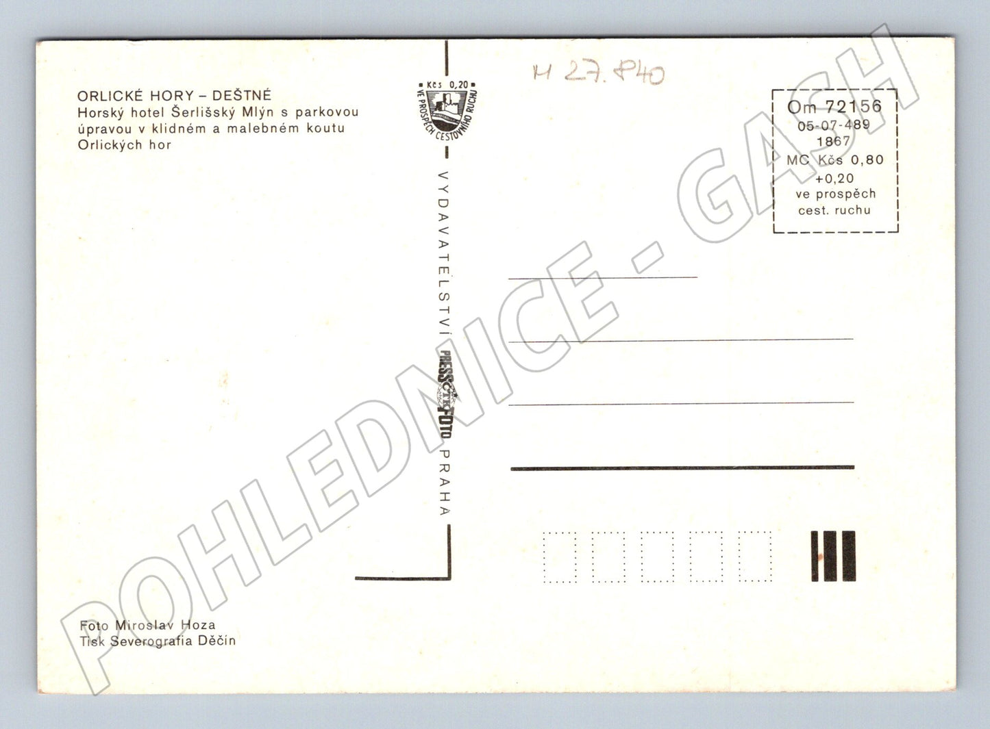 Pohlednice Deštné v Orlických horách Šerlišský Mlýn (M27840)