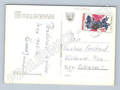 Pohlednice Dobříš multi-view 1983 (M27857)