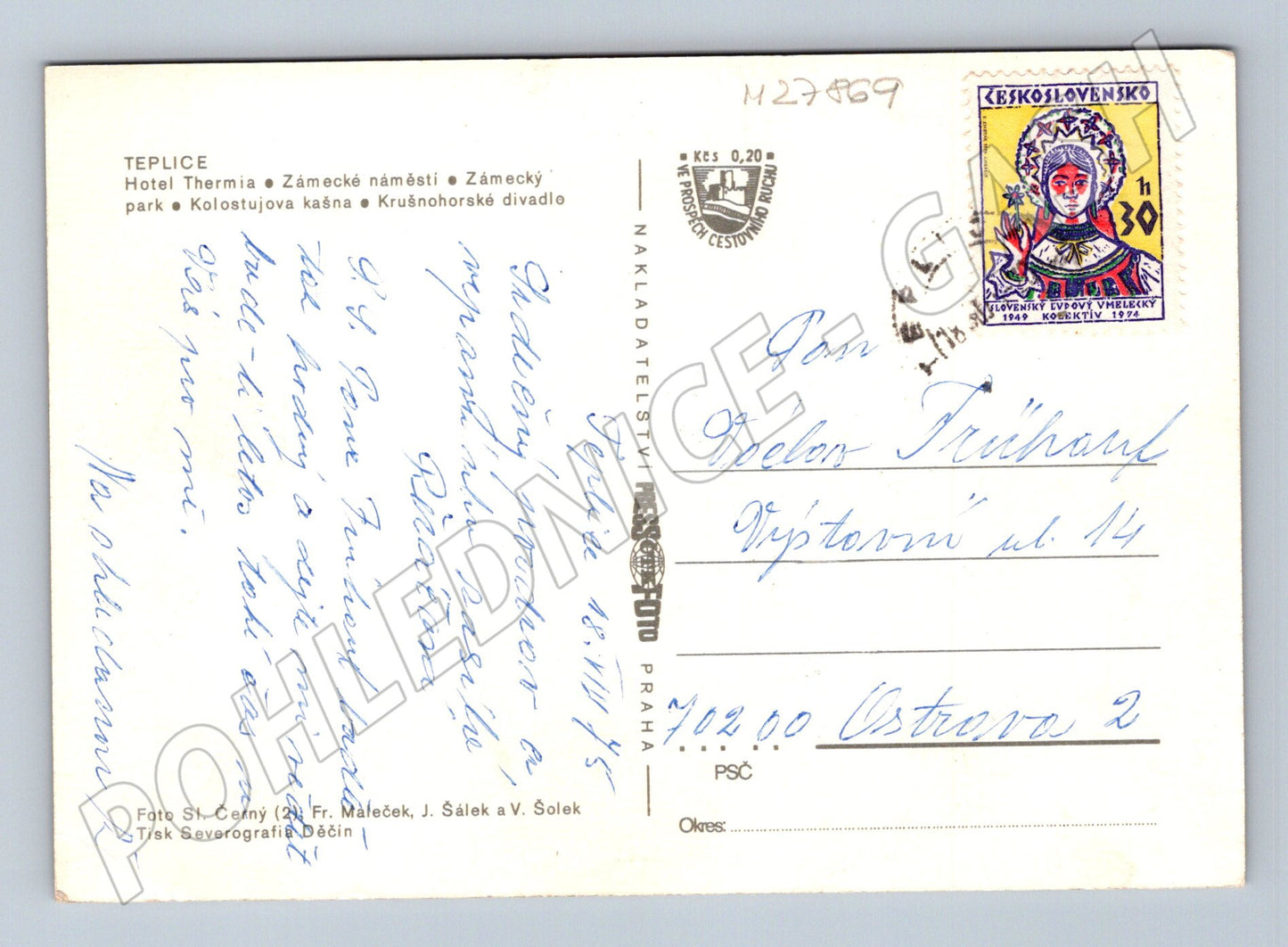 Pohlednice Teplice multi-pohled 1969 (M27869)