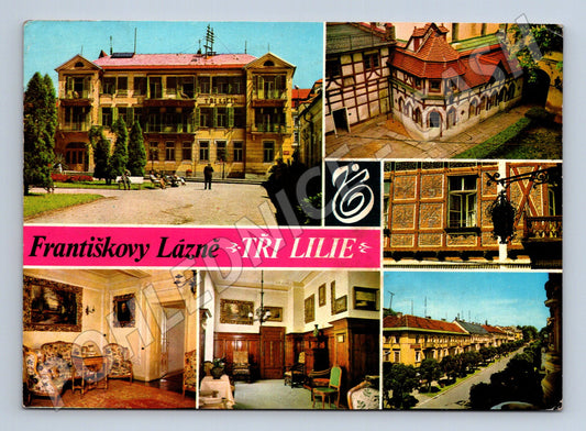 Pohlednice Frantiskovy Lazne multiobraz Hotel Tři Lilie 1951 (M27870)