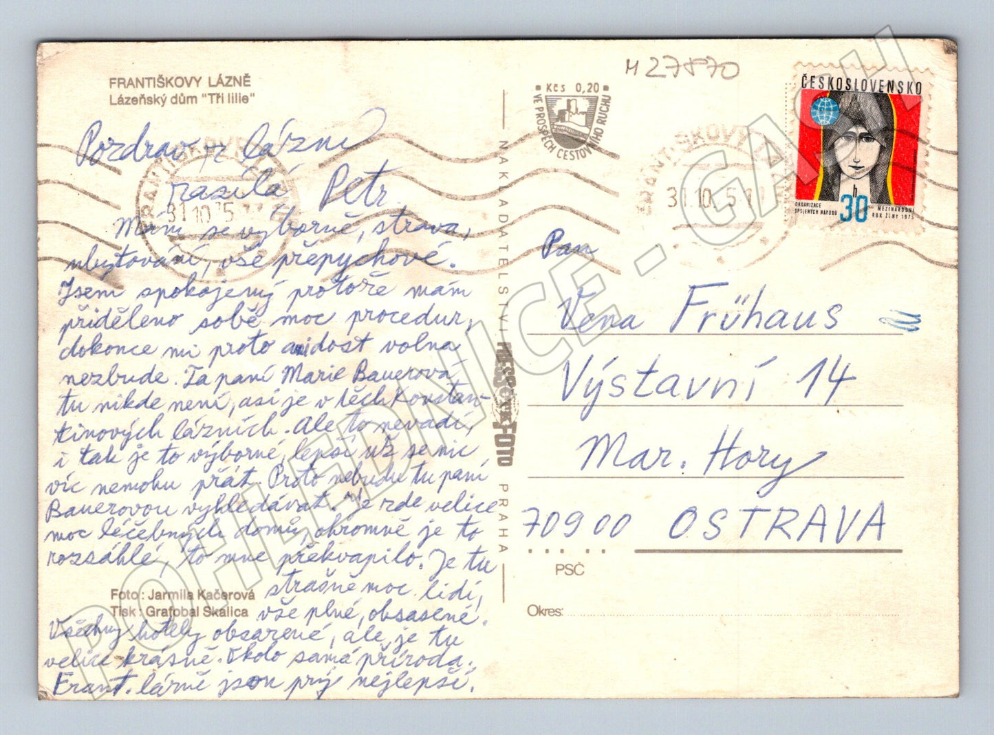 Pohlednice Frantiskovy Lazne multiobraz Hotel Tři Lilie 1951 (M27870)