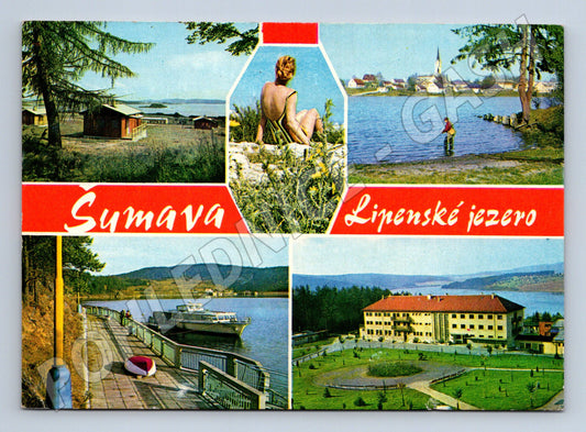 Pohlednice Lipenské jezero Šumava koláž 1962 (M27872)