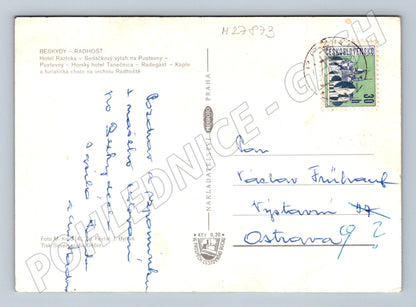 Pohlednice Beskydy Radhošť koláž motivů 1980 (M27873)