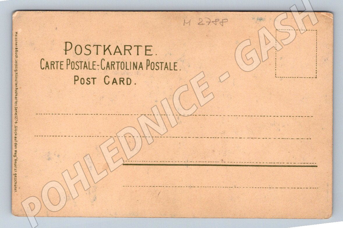 Pohlednice pastýř se stádem ovcí venkov (M2788)