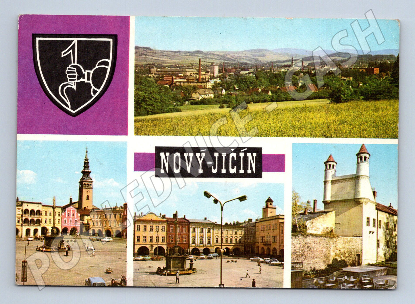 Pohlednice Nový Jičín koláž motivů 1973 (M27884)