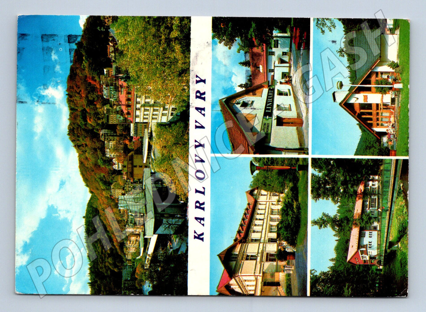Pohlednice Karlovy Vary koláž pohledů 1972 (M27887)