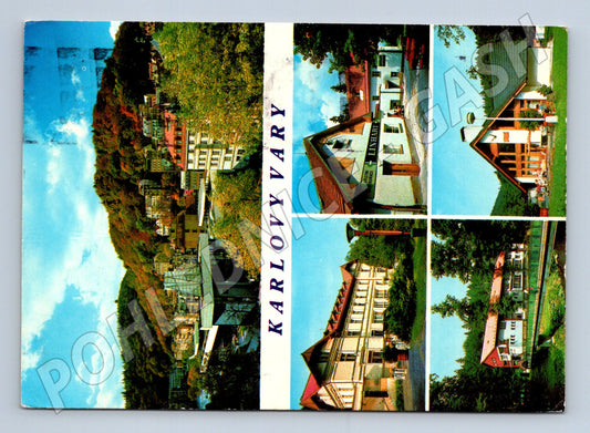 Pohlednice Karlovy Vary koláž pohledů 1972 (M27887)