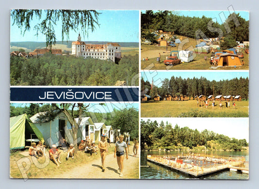 Pohlednice Jevišovice zámek přehrada a koupaliště (M27890)