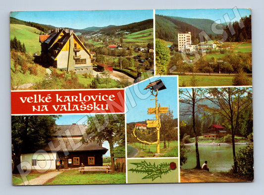 Pohlednice Velké Karlovice na Valašsku koláž 1973 (M27892)