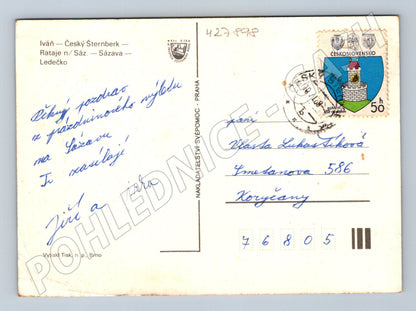 Pohlednice Posázaví Český Šternberk Rataje Sázava 1988 (M27898)