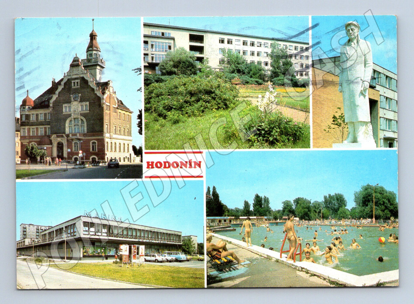Pohlednice Hodonín různé motivy koupaliště budovy (M27899)