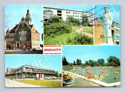 Pohlednice Hodonín různé motivy koupaliště budovy (M27899)