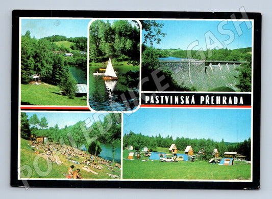 Pohlednice Pastviny přehrada rekreace 1977 (M27906)
