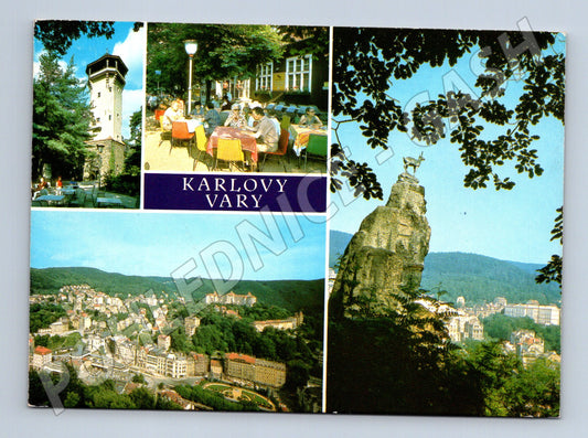 Pohlednice Karlovy Vary Diana Jelení skok a město (M27908)