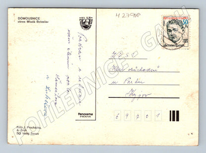 Pohlednice Domousnice zámek a koupaliště 1970 (M27918)