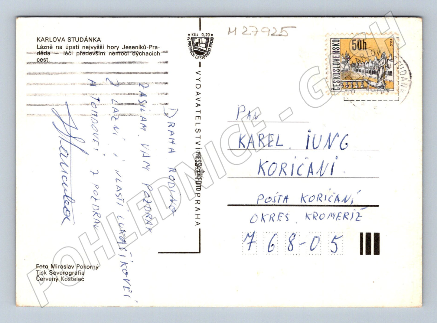 Pohlednice Karlova Studánka více záběrů zima (M27925)